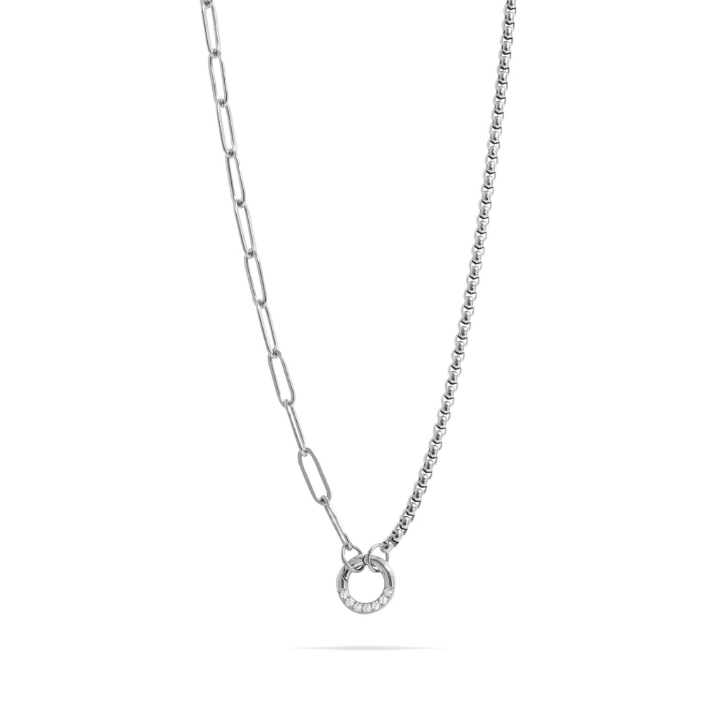 18K Gold Split Chain Necklace – Durable Stainless Steel Stone Charm Holder - Necklaces | Sunflower Soul Boutique