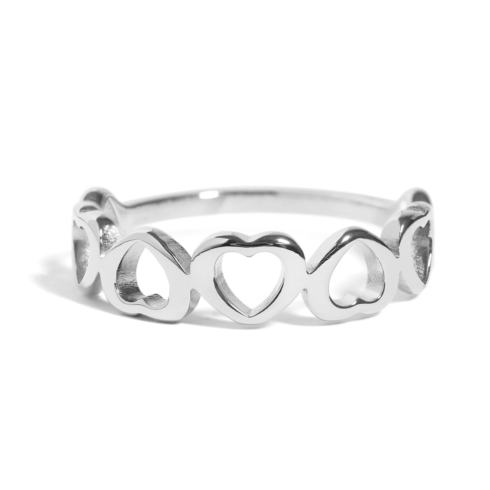 18K Gold Stacking Ring – Alternating Heart Design | Tarnish Resistant & Hypoallergenic - Ring | Sunflower Soul Boutique