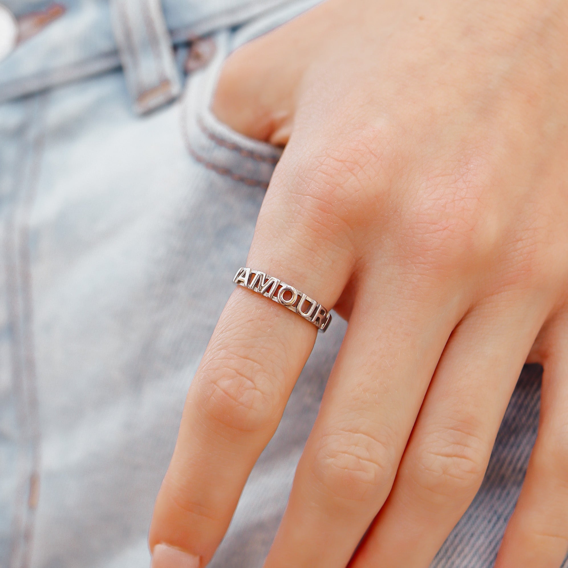 18K Gold Stacking Ring – Hypoallergenic Stainless Steel Love Symbol Jewelry - Ring | Sunflower Soul Boutique