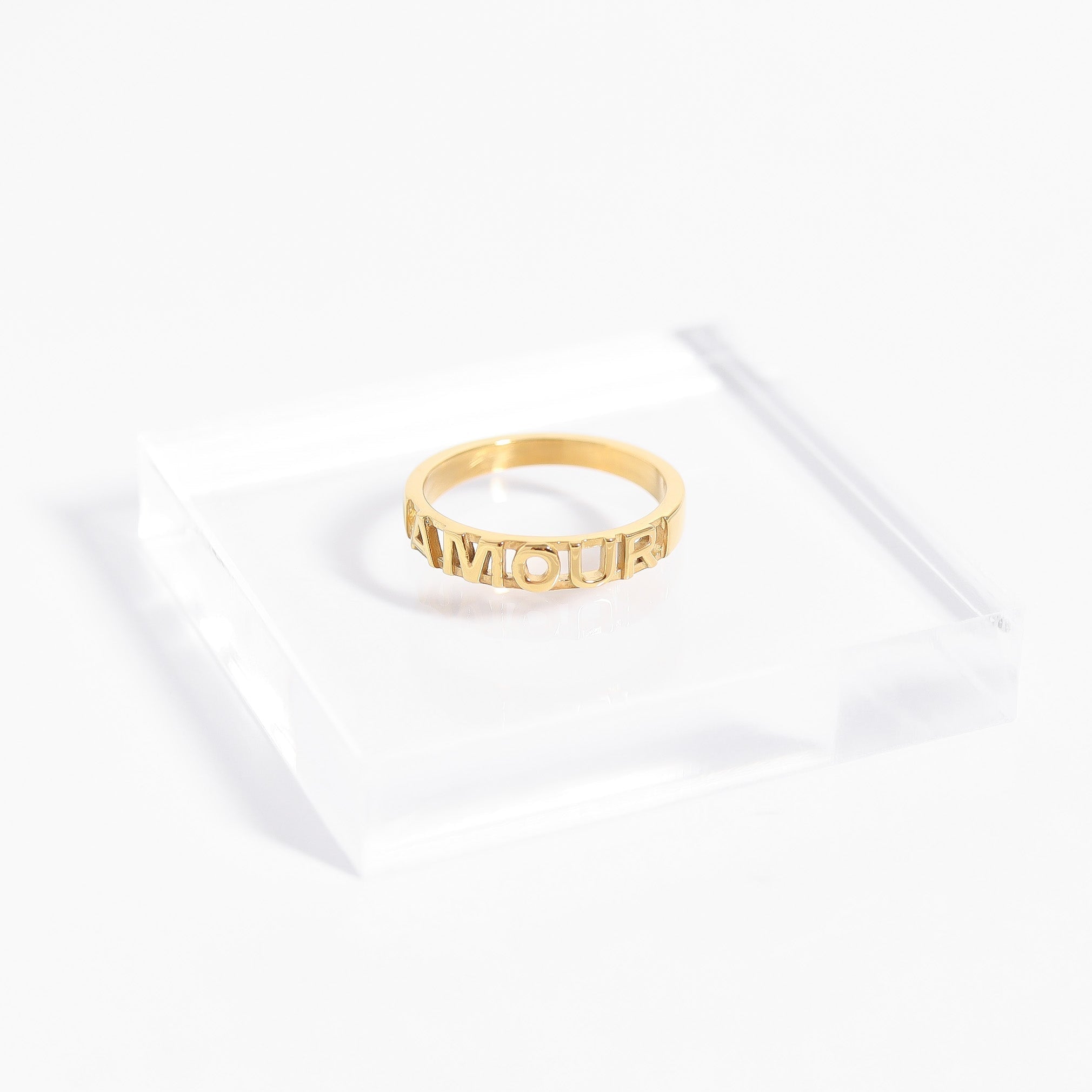 18K Gold Stacking Ring – Hypoallergenic Stainless Steel Love Symbol Jewelry - Ring | Sunflower Soul Boutique
