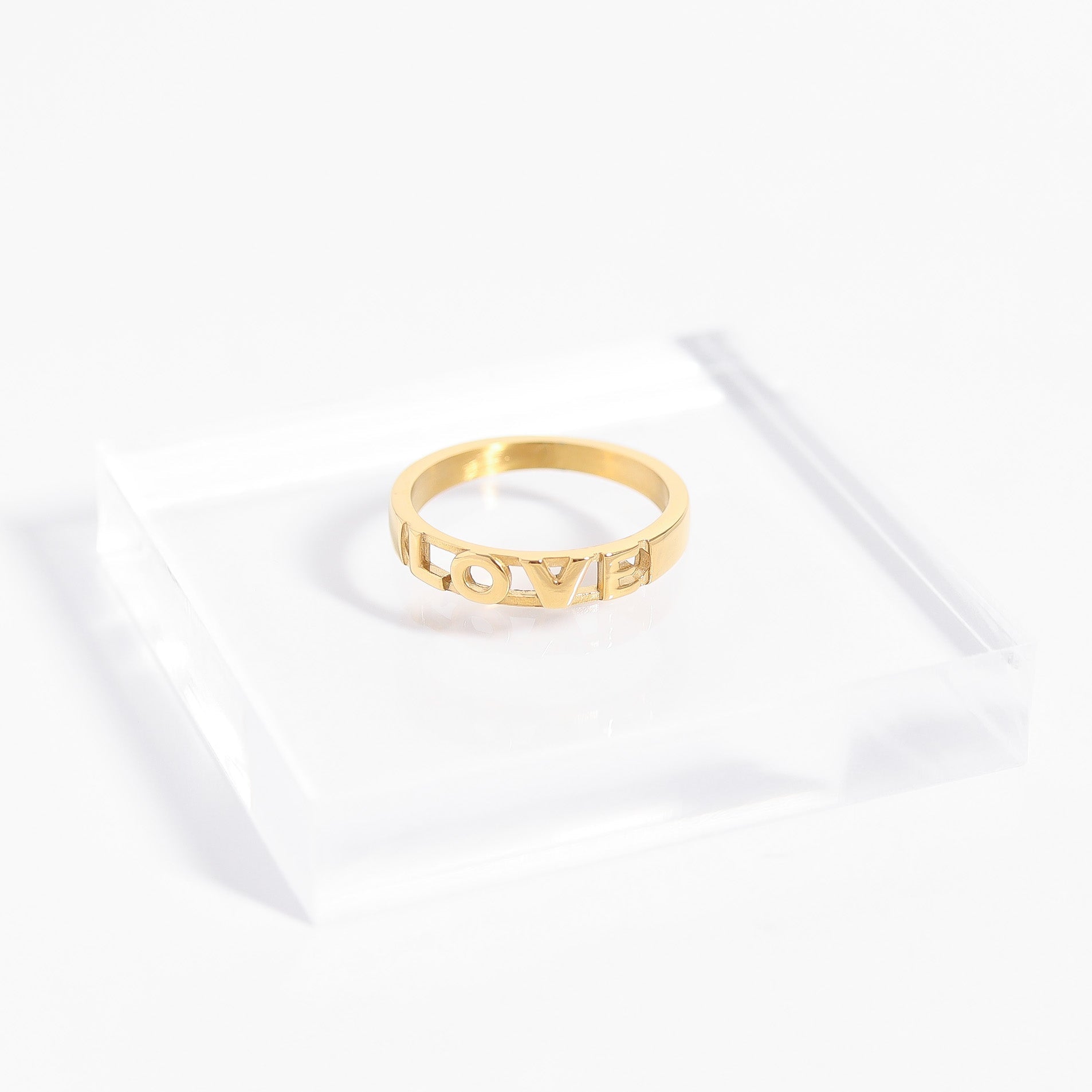 18K Gold Stacking Ring – Scratch Resistant Stainless Steel Love Symbol Jewelry - Ring | Sunflower Soul Boutique