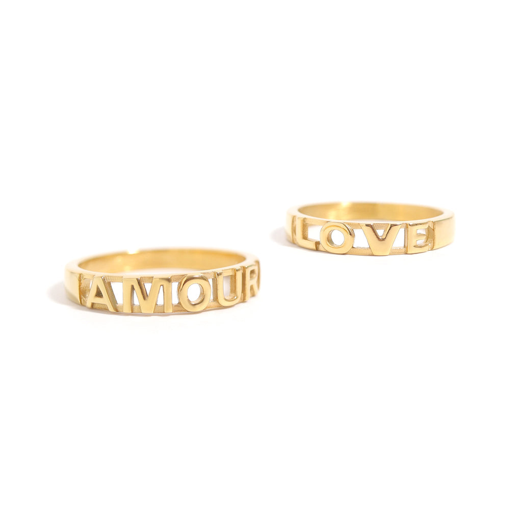 18K Gold Stacking Ring – Scratch Resistant Stainless Steel Love Symbol Jewelry - Ring | Sunflower Soul Boutique