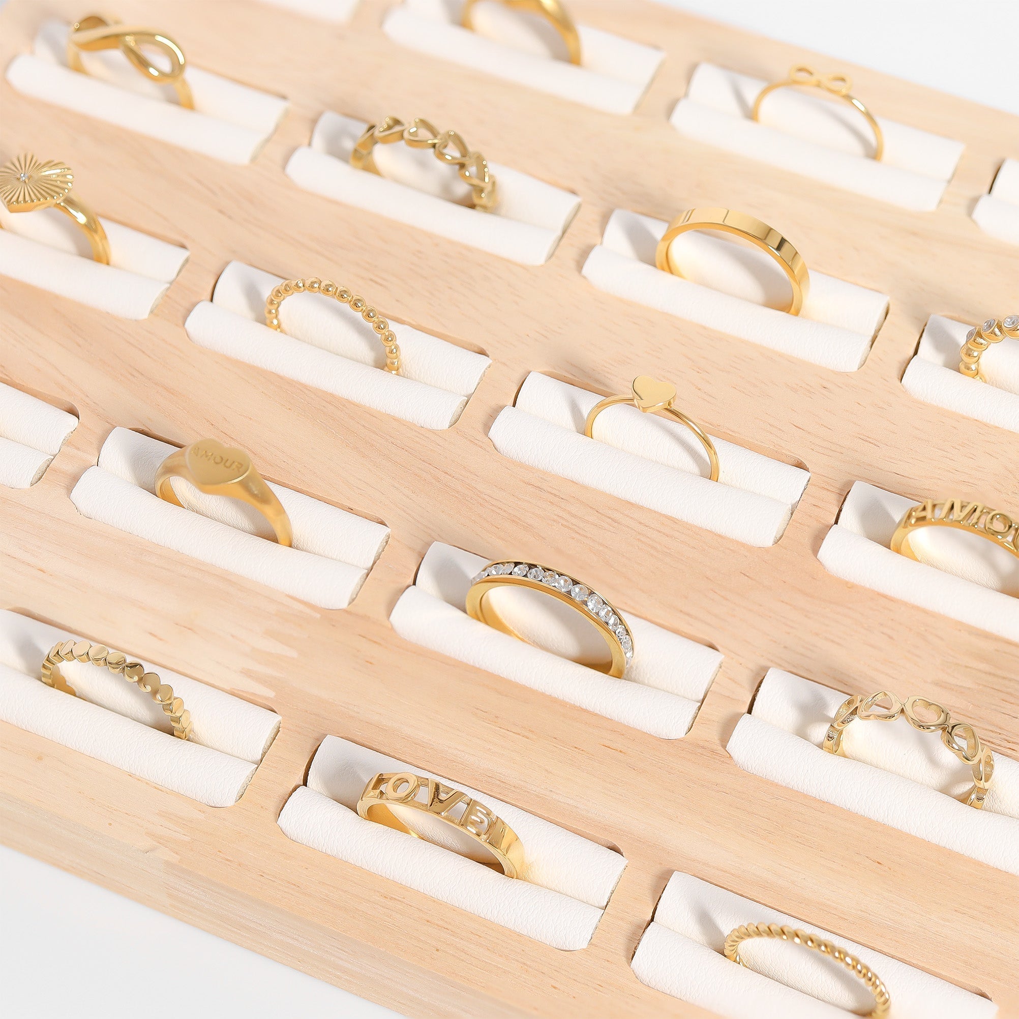 18K Gold Stacking Ring – Scratch Resistant Stainless Steel Love Symbol Jewelry - Ring | Sunflower Soul Boutique