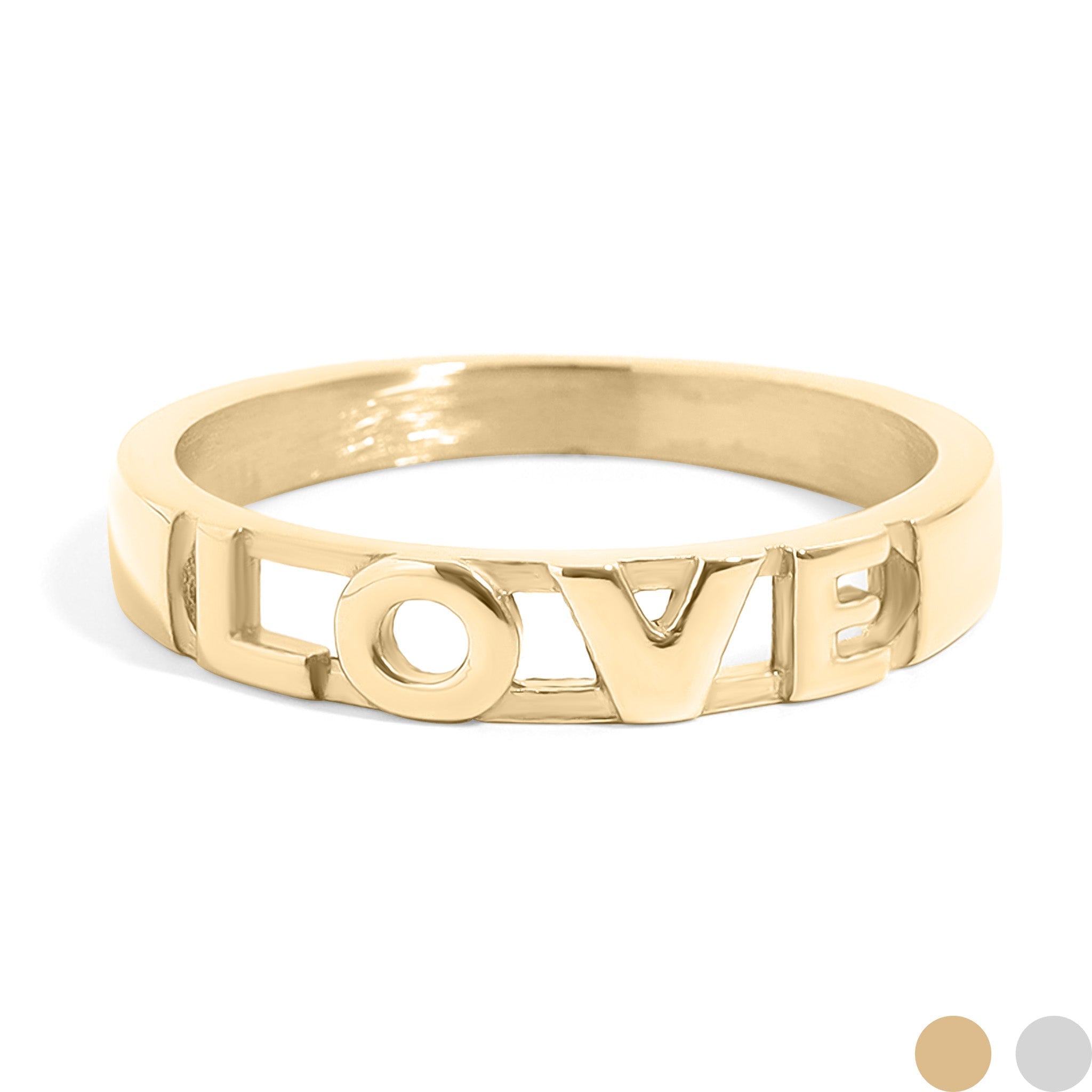 18K Gold Stacking Ring – Scratch Resistant Stainless Steel Love Symbol Jewelry - Ring | Sunflower Soul Boutique