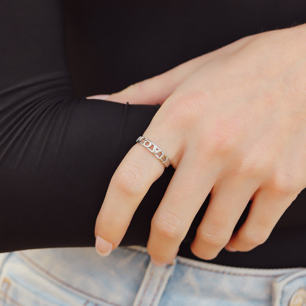 18K Gold Stacking Ring – Scratch Resistant Stainless Steel Love Symbol Jewelry - Ring | Sunflower Soul Boutique