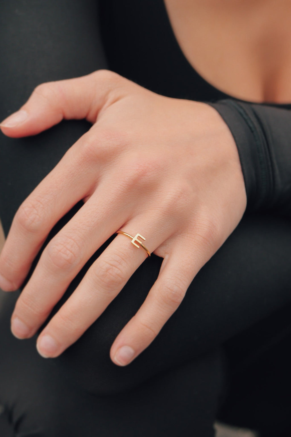18k Gold Stacking Rings – Personalized Initial Stainless Steel Bands Durable & Hypoallergenic - Ring | Sunflower Soul Boutique
