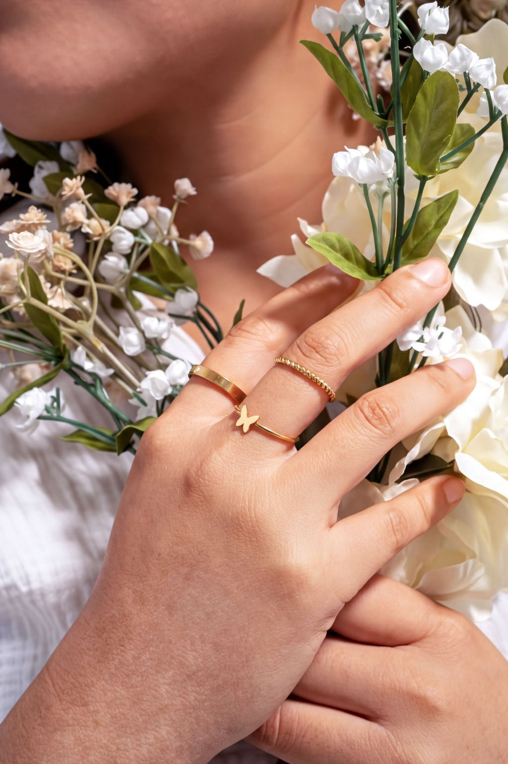 18k Gold Stacking Rings – Symbol Stackable Bands | PVD Coated Stainless Steel - Ring | Sunflower Soul Boutique