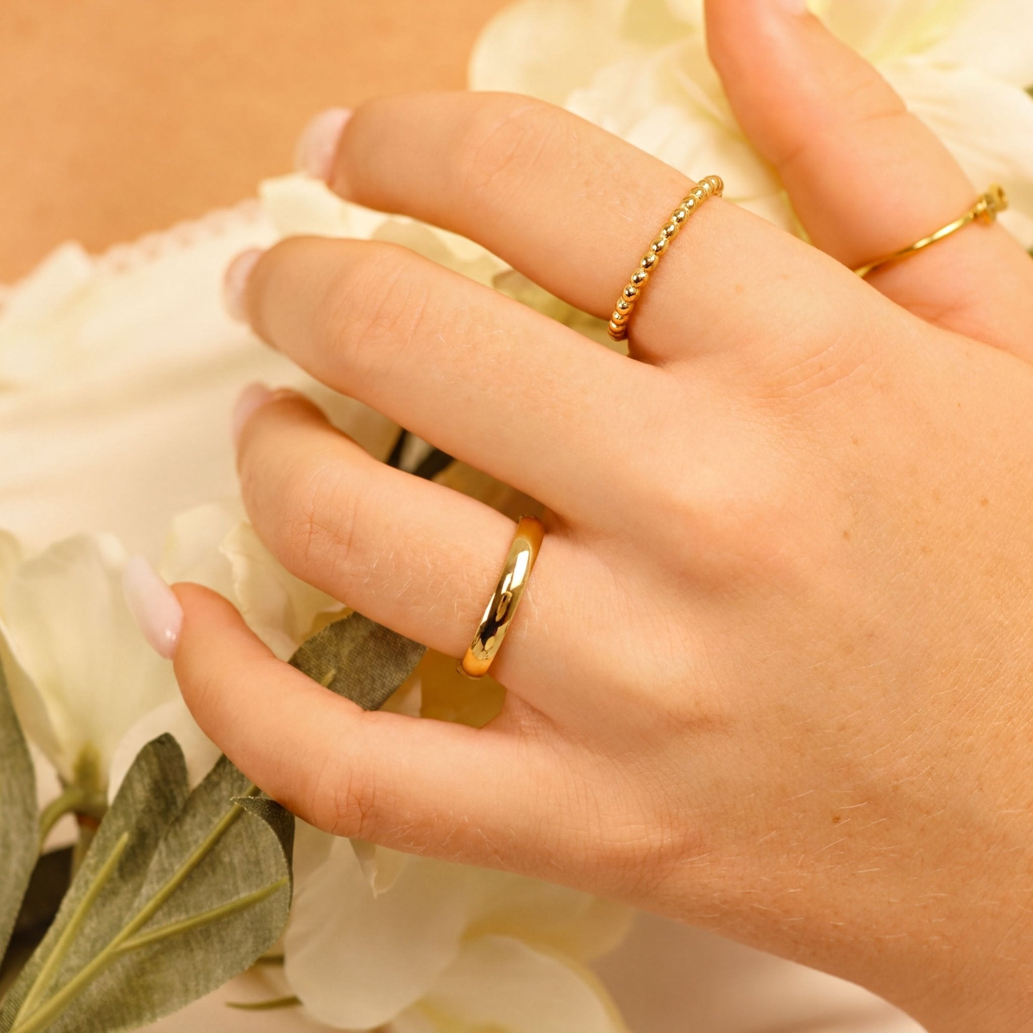 18K Gold Stainless Ring – Polished Gold Band | Scratch Resistant Hypoallergenic Jewelry - Ring | Sunflower Soul Boutique