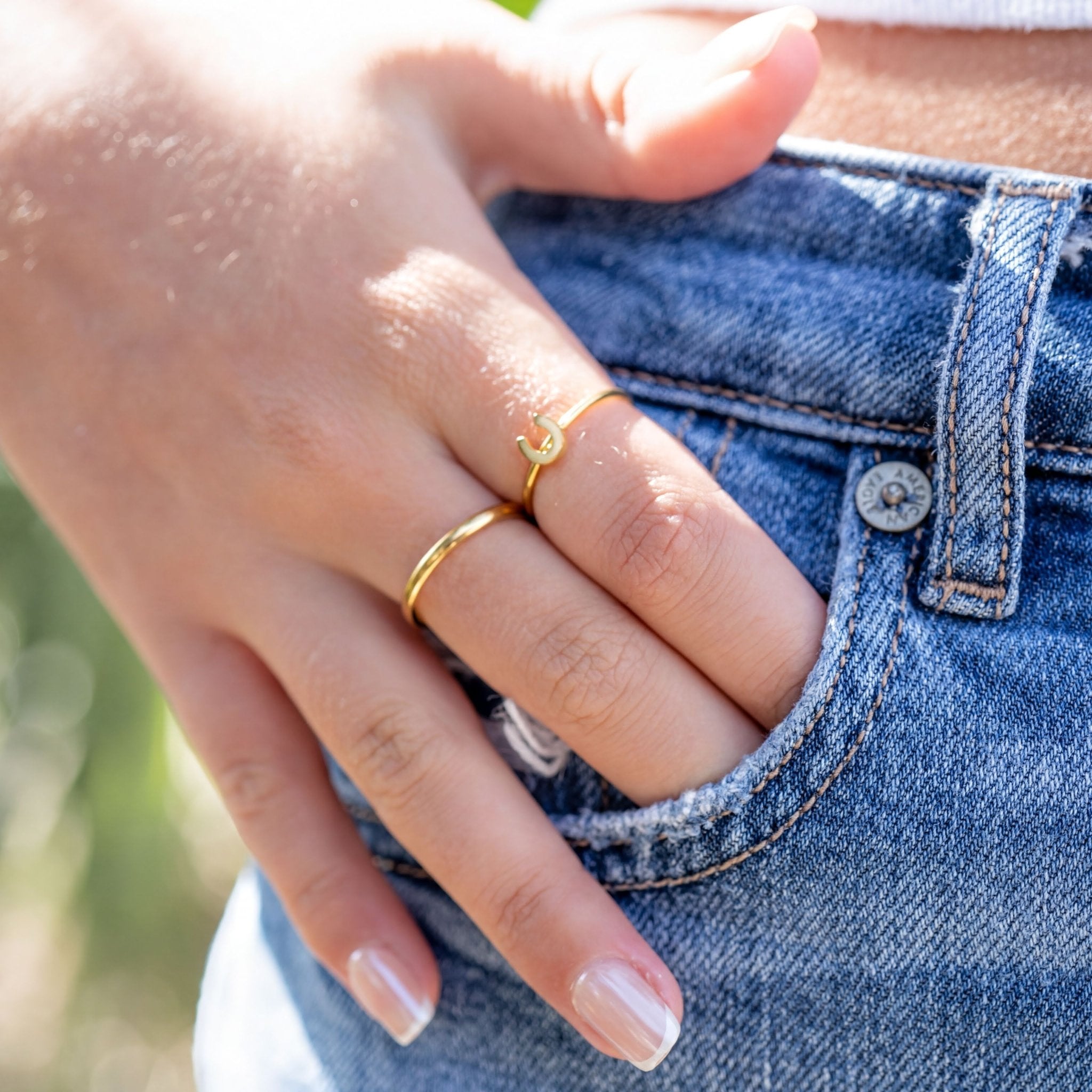18K Gold Stainless Ring – Polished Gold Band | Scratch Resistant Hypoallergenic Jewelry - Ring | Sunflower Soul Boutique