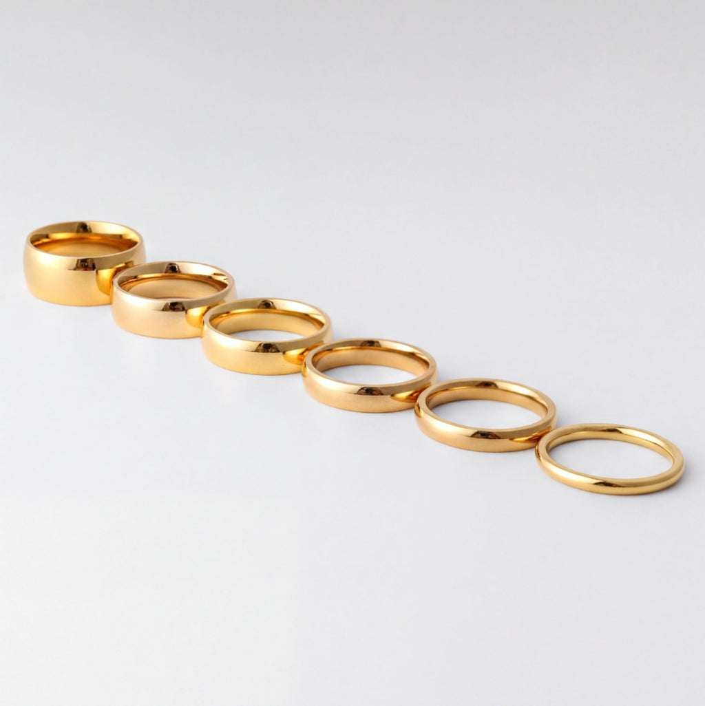 18K Gold Stainless Ring – Polished Gold Band | Scratch Resistant Hypoallergenic Jewelry - Ring | Sunflower Soul Boutique