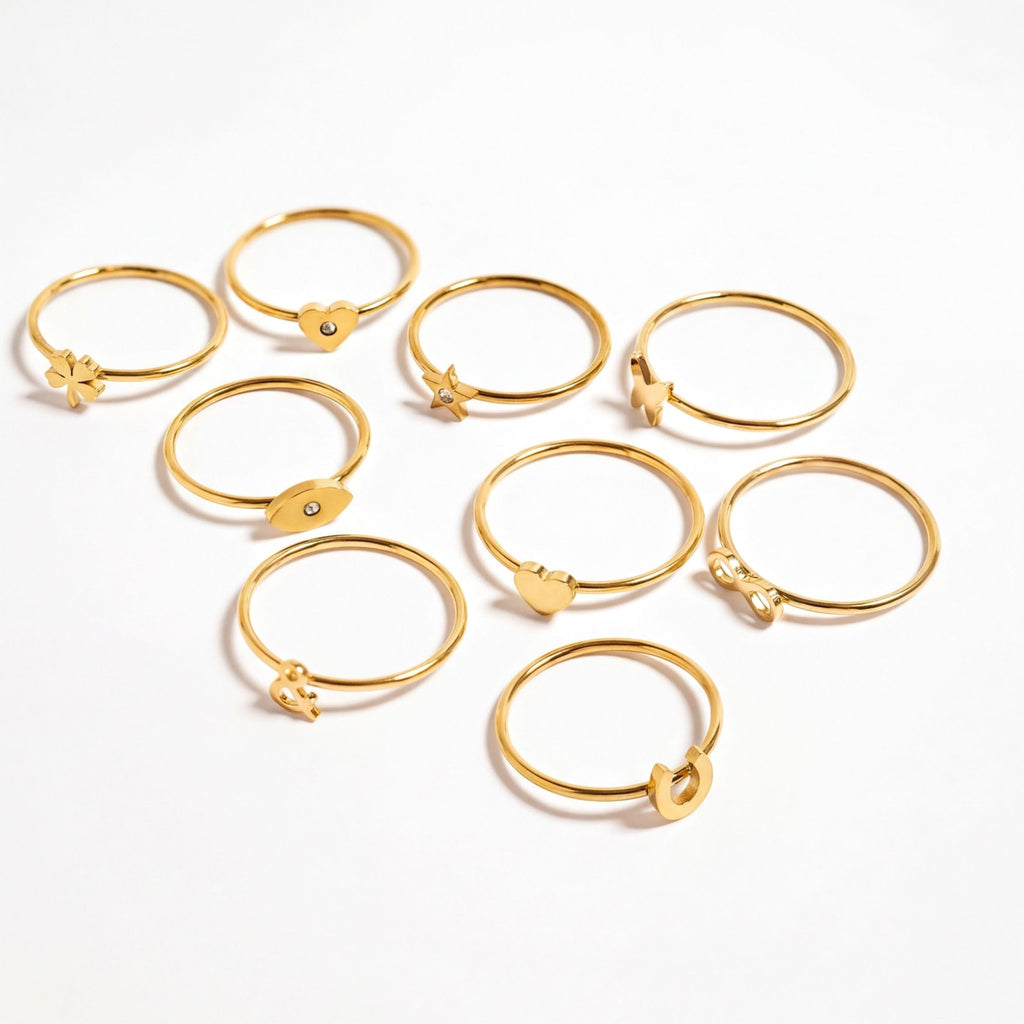 18K Gold Star Ring – Stainless Steel Ring with CZ Stone Star Symbol, Non Tarnish Finish - Ring | Sunflower Soul Boutique
