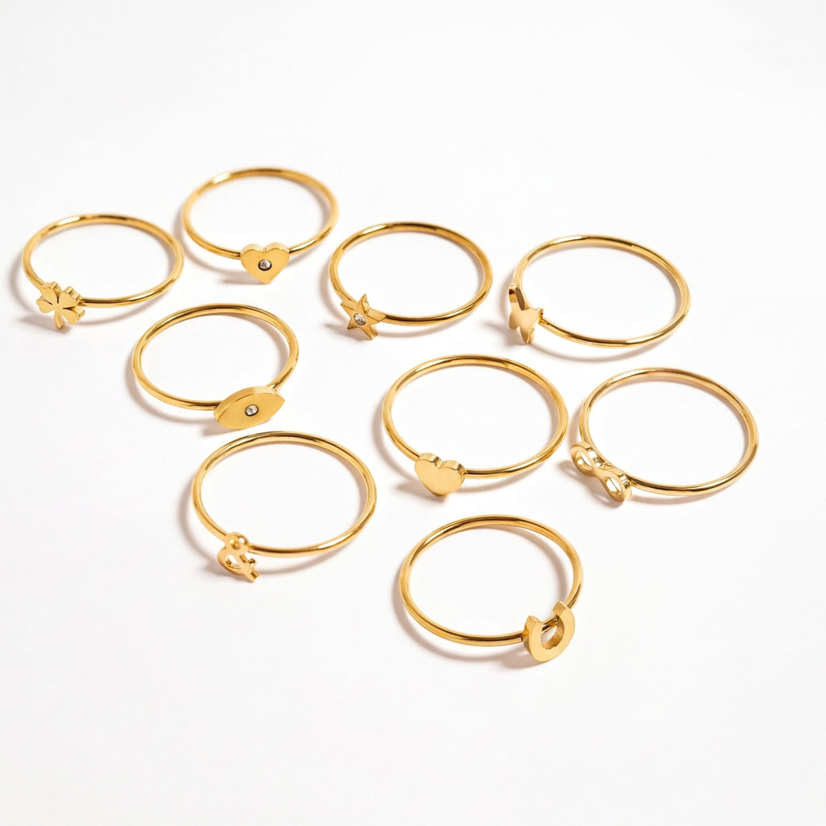 18K Gold Star Ring – Stainless Steel Ring with CZ Stone Star Symbol, Non Tarnish Finish - Ring | Sunflower Soul Boutique