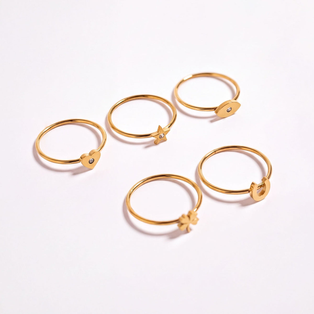 18K Gold Star Ring – Stainless Steel Ring with CZ Stone Star Symbol, Non Tarnish Finish - Ring | Sunflower Soul Boutique