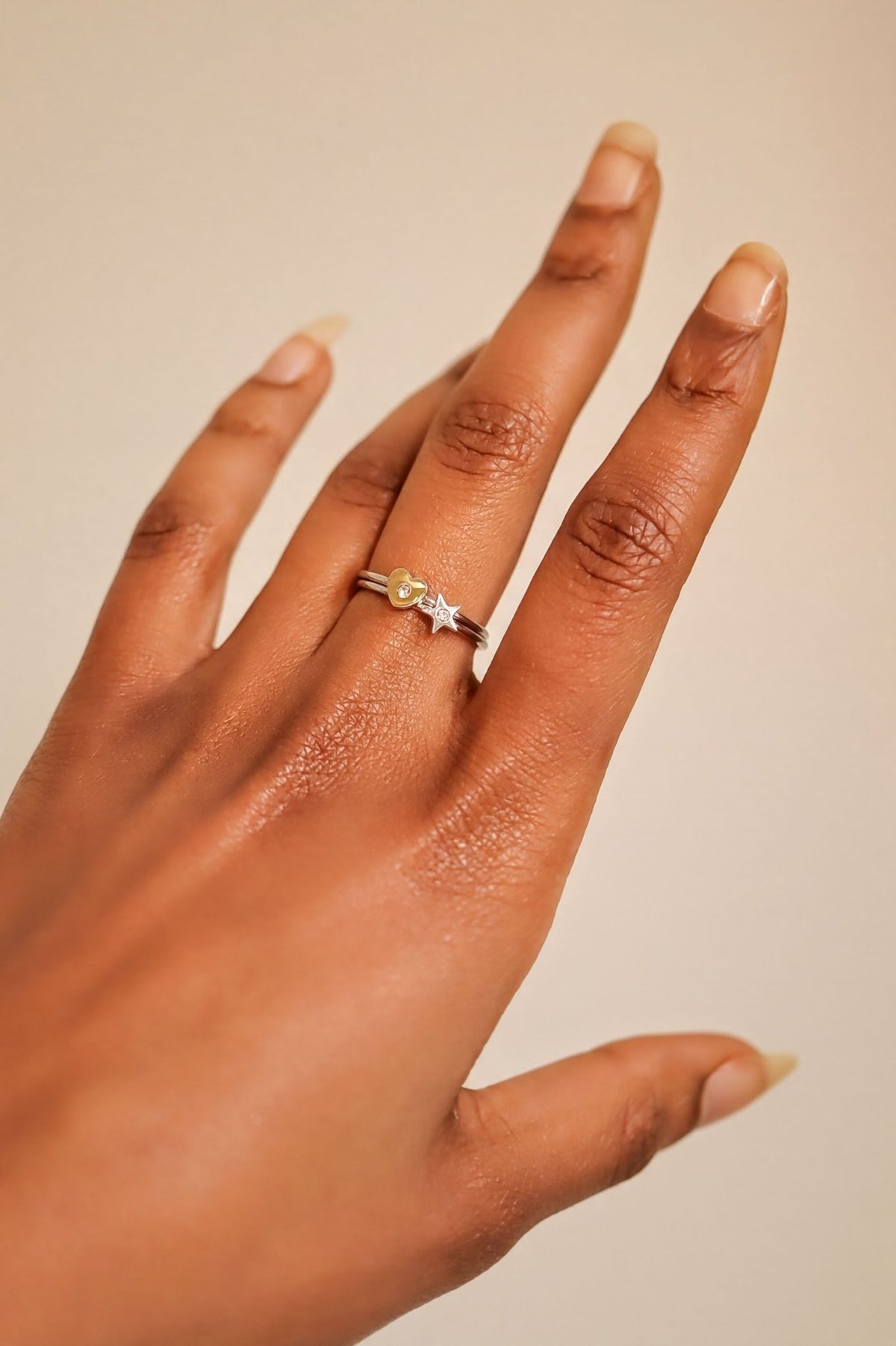 18K Gold Star Ring – Stainless Steel Ring with CZ Stone Star Symbol, Non Tarnish Finish - Ring | Sunflower Soul Boutique