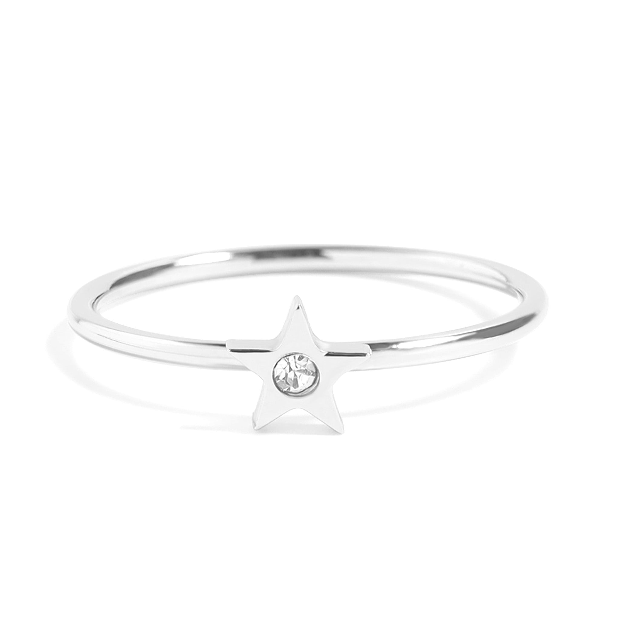 18K Gold Star Ring – Stainless Steel Ring with CZ Stone Star Symbol, Non Tarnish Finish - Ring | Sunflower Soul Boutique