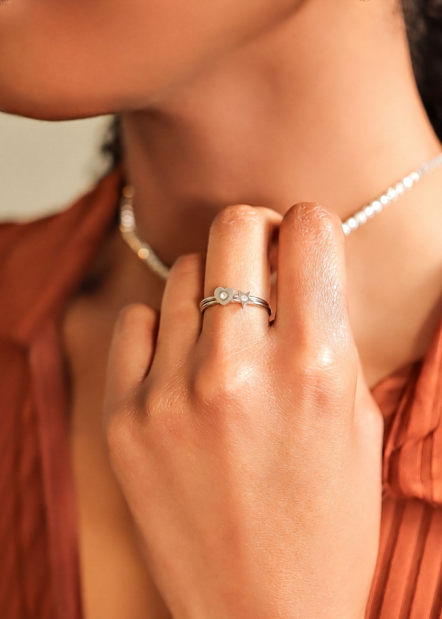 18K Gold Star Ring – Stainless Steel Ring with CZ Stone Star Symbol, Non Tarnish Finish - Ring | Sunflower Soul Boutique
