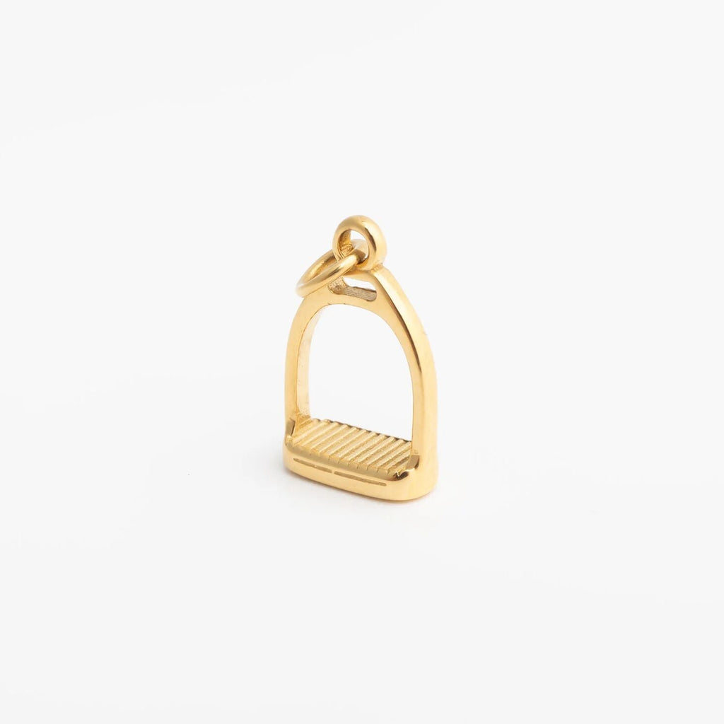 18K Gold Stirrup Charm – Polished Gold Plated Charm | Equestrian Jewelry - Charms | Sunflower Soul Boutique
