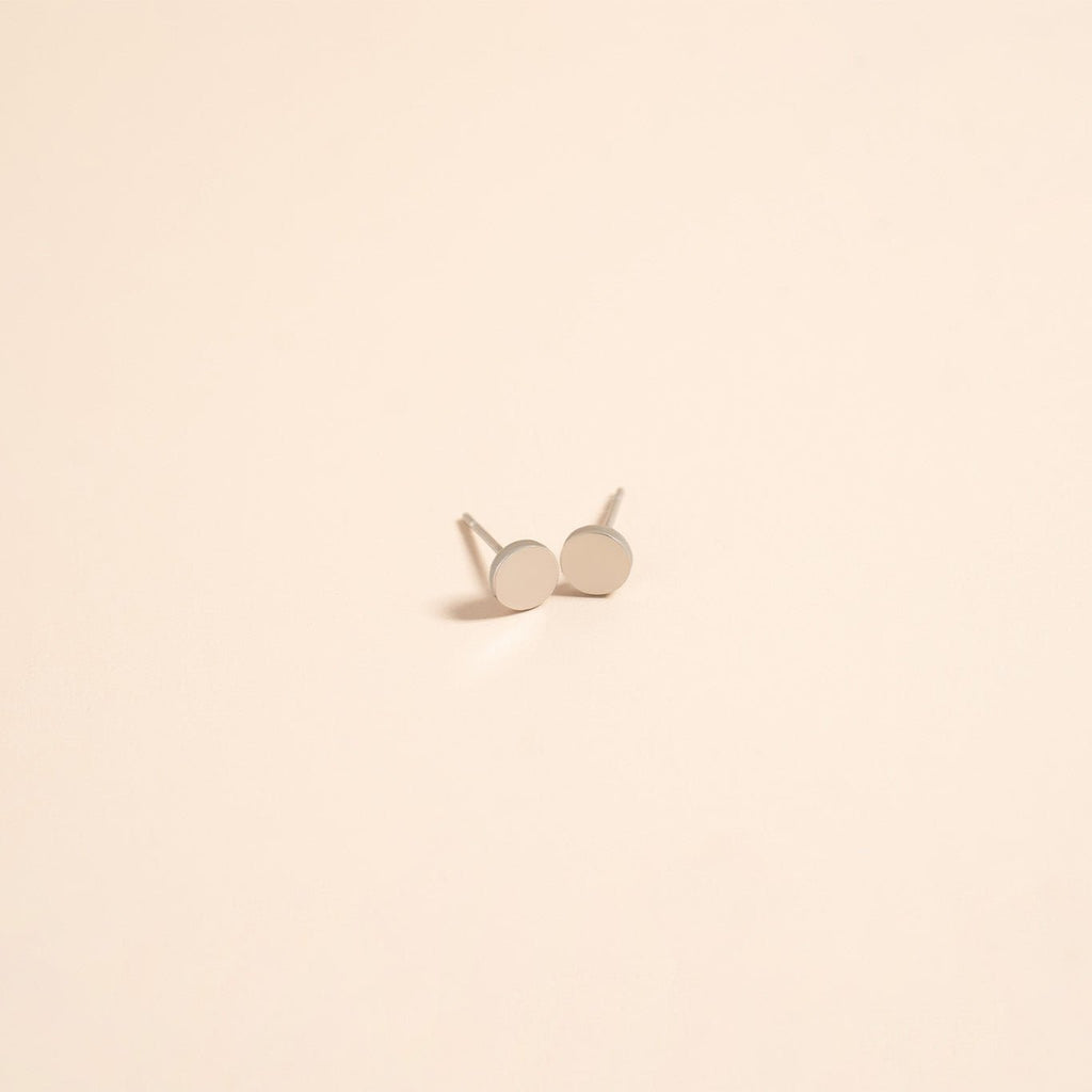 18K Gold Stud Earrings – Classic Round Stainless Steel Hypoallergenic Design - Earring | Sunflower Soul Boutique