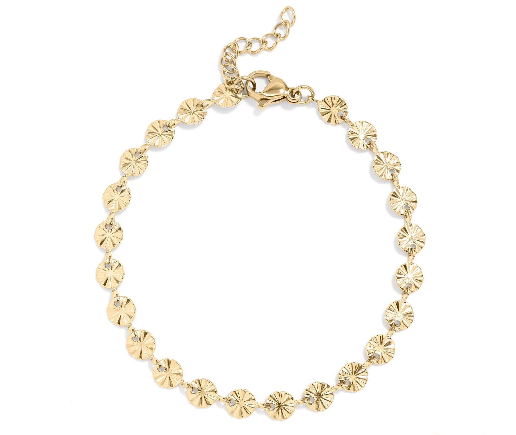 18K Gold Sunburst Bracelet – Hypoallergenic Stainless Steel Chain Jewelry - Bracelets | Sunflower Soul Boutique