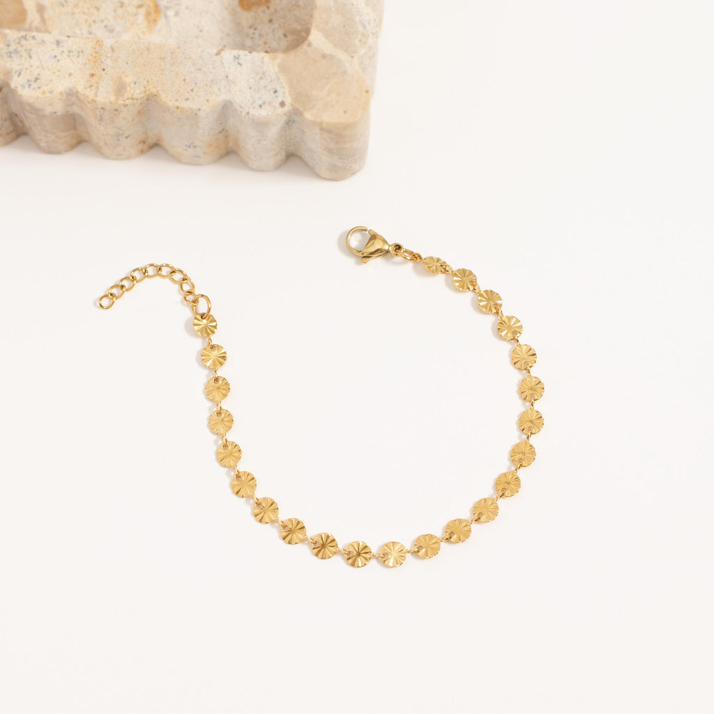 18K Gold Sunburst Bracelet – Hypoallergenic Stainless Steel Chain Jewelry - Bracelets | Sunflower Soul Boutique