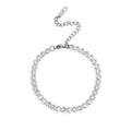 18K Gold Tennis Bracelet – Adjustable Oval CZ Chain | Stainless Steel Jewelry - Bracelets | Sunflower Soul Boutique