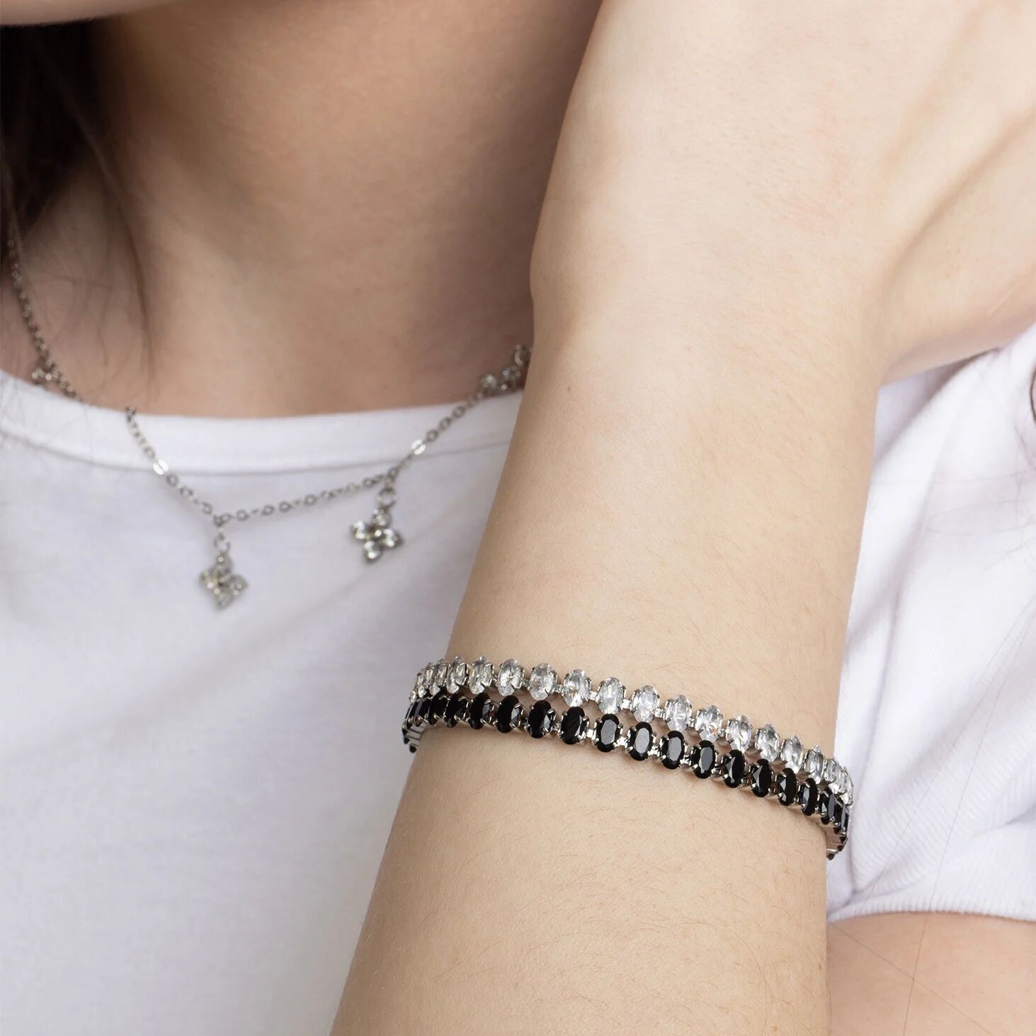 18K Gold Tennis Bracelet – Adjustable Oval CZ Chain | Stainless Steel Jewelry - Bracelets | Sunflower Soul Boutique