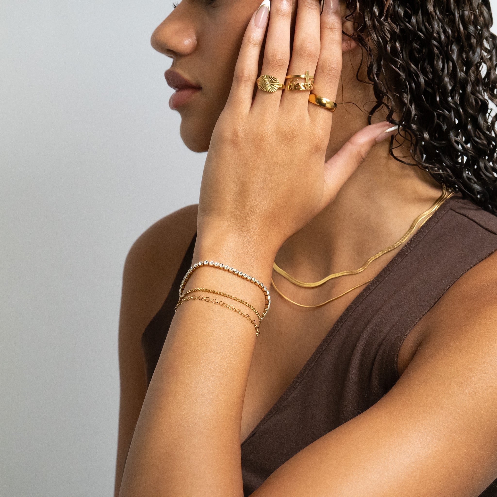 18K Gold Tennis Bracelet – Sparkling CZ Stone, Hypoallergenic & Scratch Resistant - Bracelets | Sunflower Soul Boutique