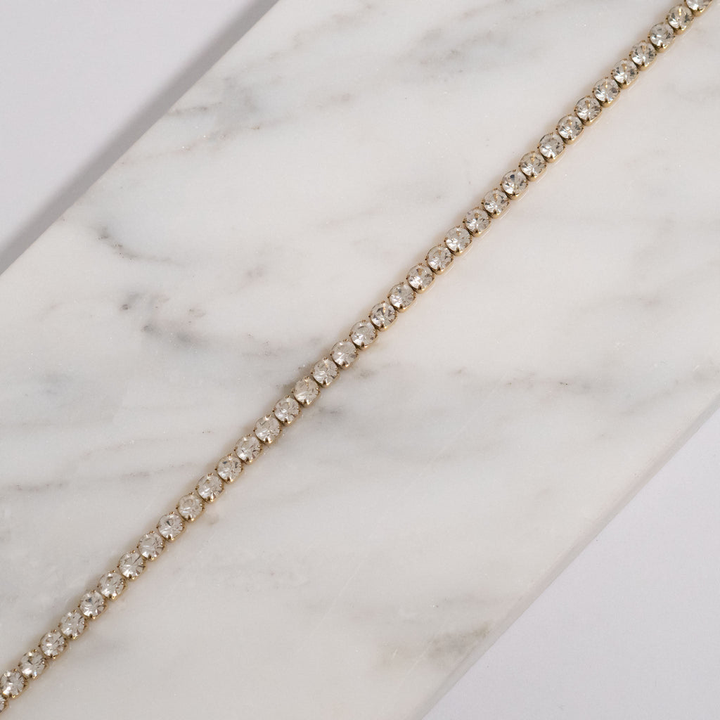 18K Gold Tennis Bracelet – Sparkling CZ Stone, Hypoallergenic & Scratch Resistant - Bracelets | Sunflower Soul Boutique