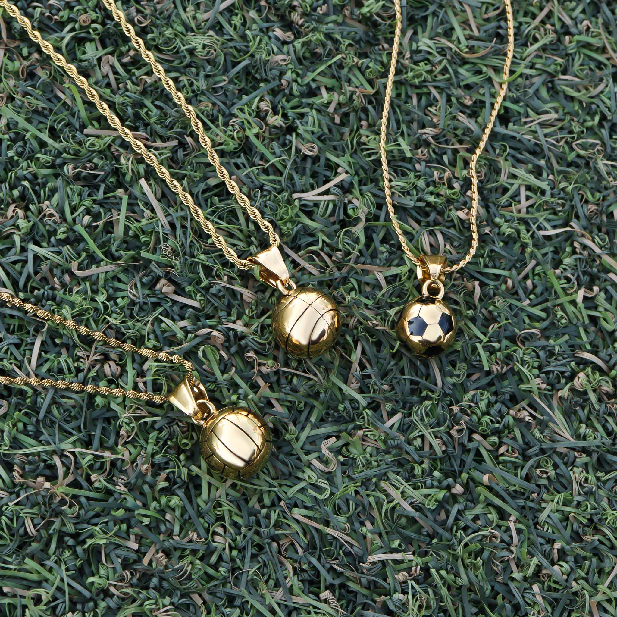18K Gold Volleyball Charm – Durable 3D Stainless Steel Pendant with PVD Plating - Charms | Sunflower Soul Boutique