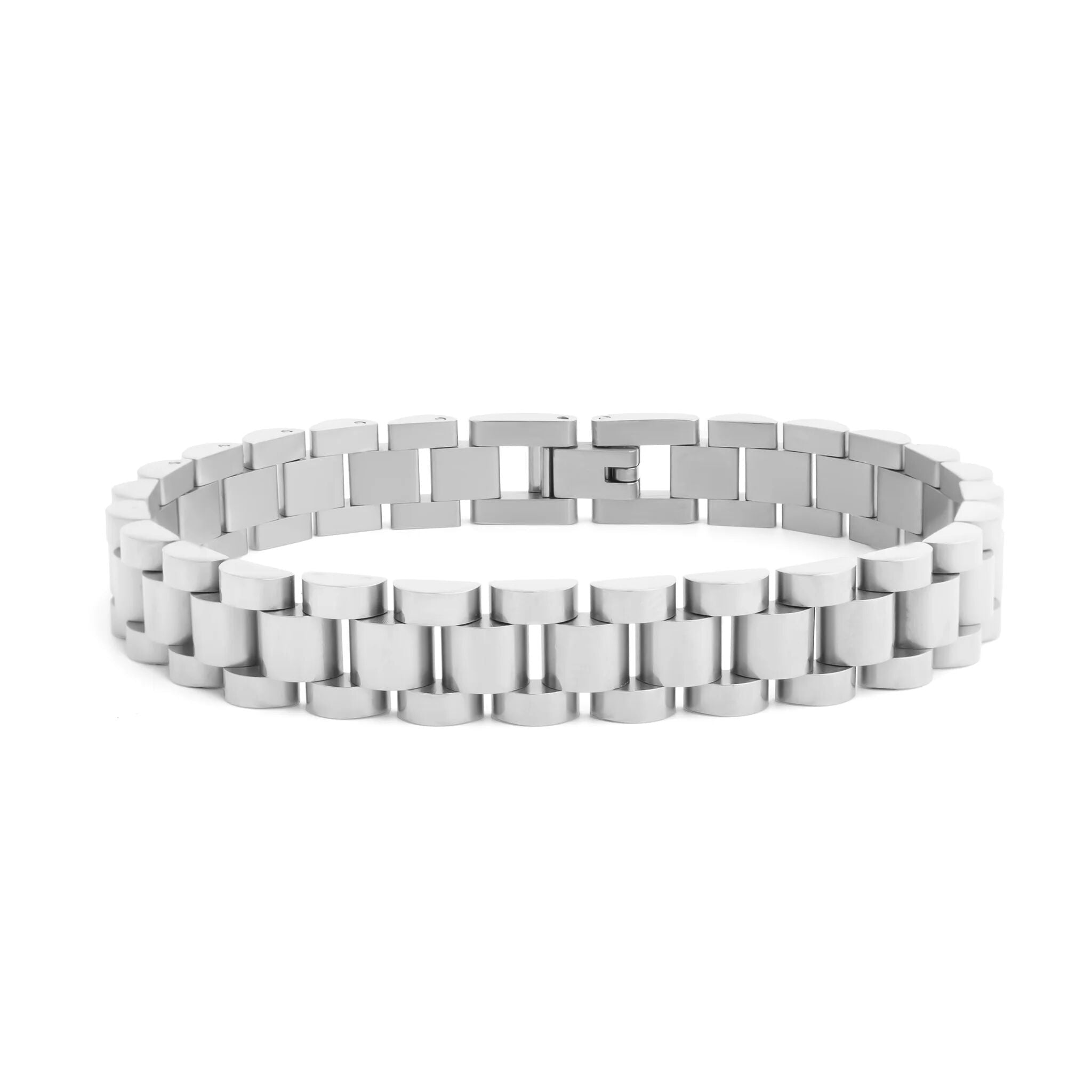 18K Gold Watch Band – Adjustable Stainless Steel Bracelet With Polished Gold PVD Finish - Bracelets | Sunflower Soul Boutique