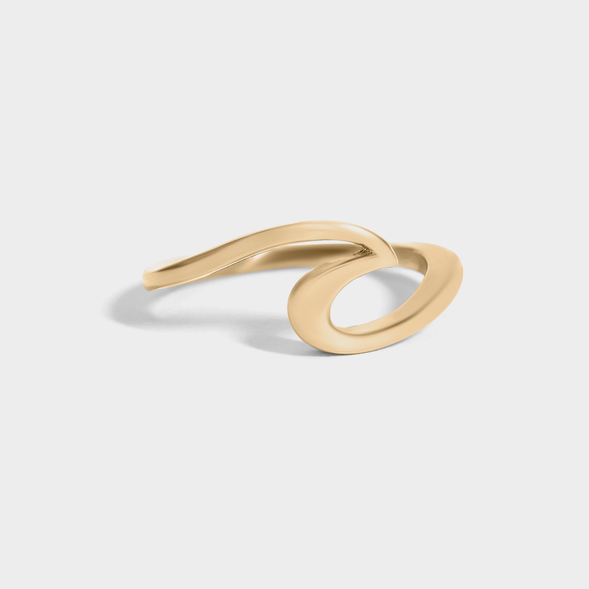 18K Gold Wave Ring – Durable 316L Surgical Steel Gold PVD Coated Band - Ring | Sunflower Soul Boutique