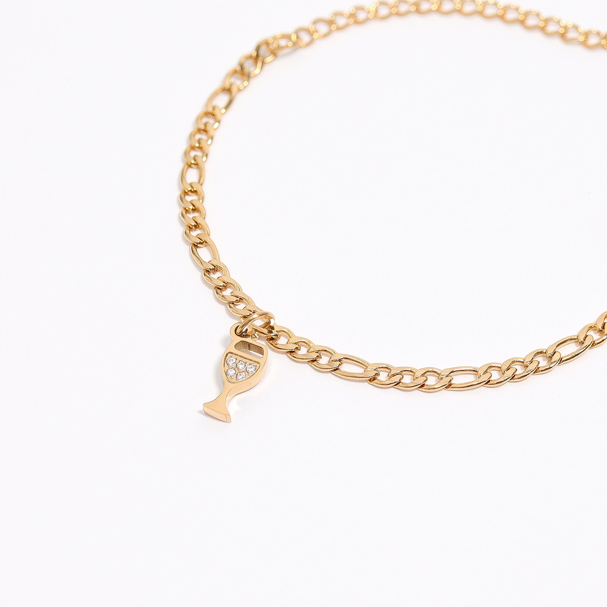 18K Gold Wine Charm – CZ Pendant | Stainless Steel PVD Coated Jewelry - charm | Sunflower Soul Boutique