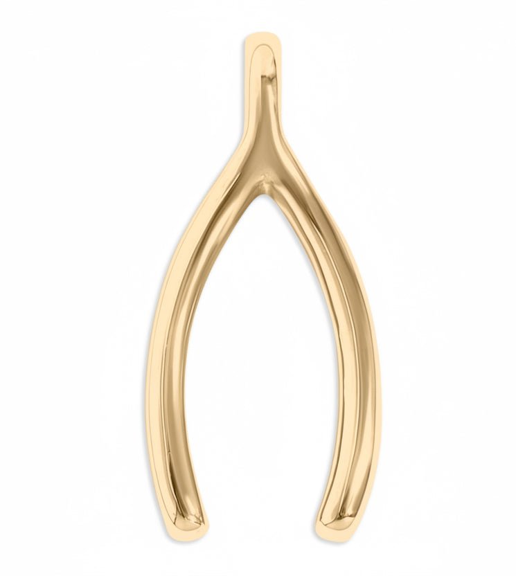 18K Gold Wishbone Charm – Hypoallergenic Stainless Steel PVD Coated Pendant - charm | Sunflower Soul Boutique