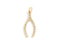18K Gold Wishbone Charm – Stainless Steel Pendant With Rhinestone Accent - charm | Sunflower Soul Boutique