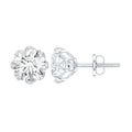 1.9 Carat Round Cut Cubic Zirconia Solitaire Stud Earrings in Silver