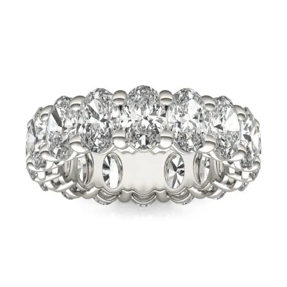 Oval Lab Diamond Ring – Classic Eternity Band | 5 5/8 Carat White Gold Ring