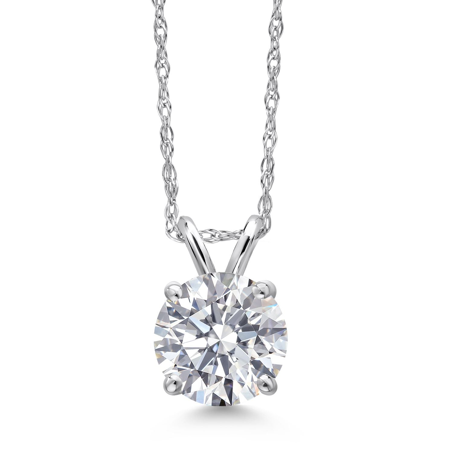 Lab Grown Diamond Pendant – 1.5 Carat Round Diamond Necklace | 14K Gold Necklace