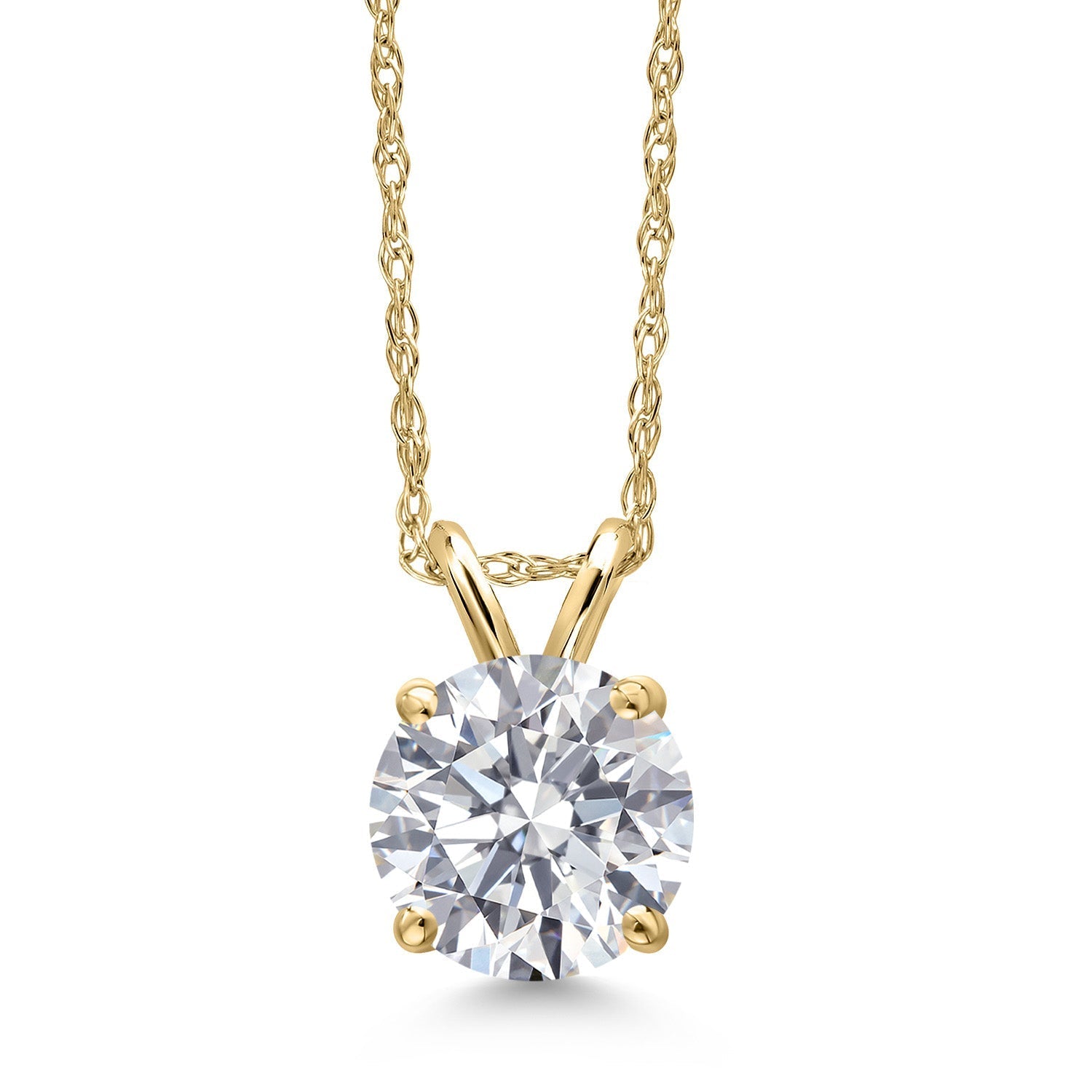 Lab Grown Diamond Pendant – 1 Carat Solitaire Necklace | 14K Gold AGI Certified