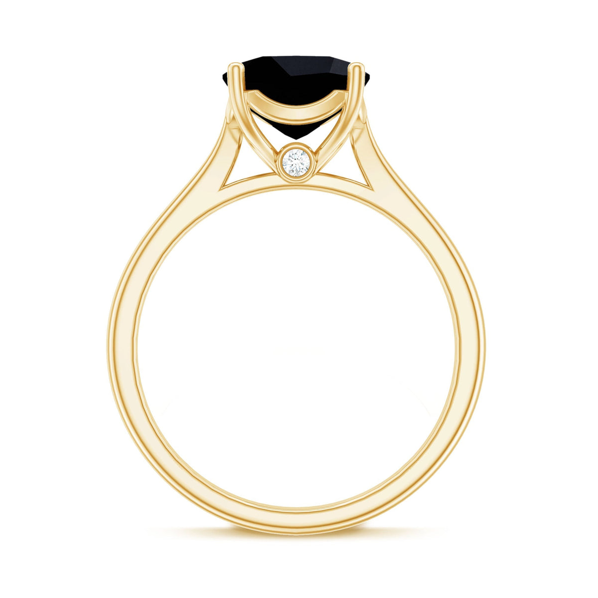 2 Carat Cushion Cut Black Onyx Solitaire Engagement Ring