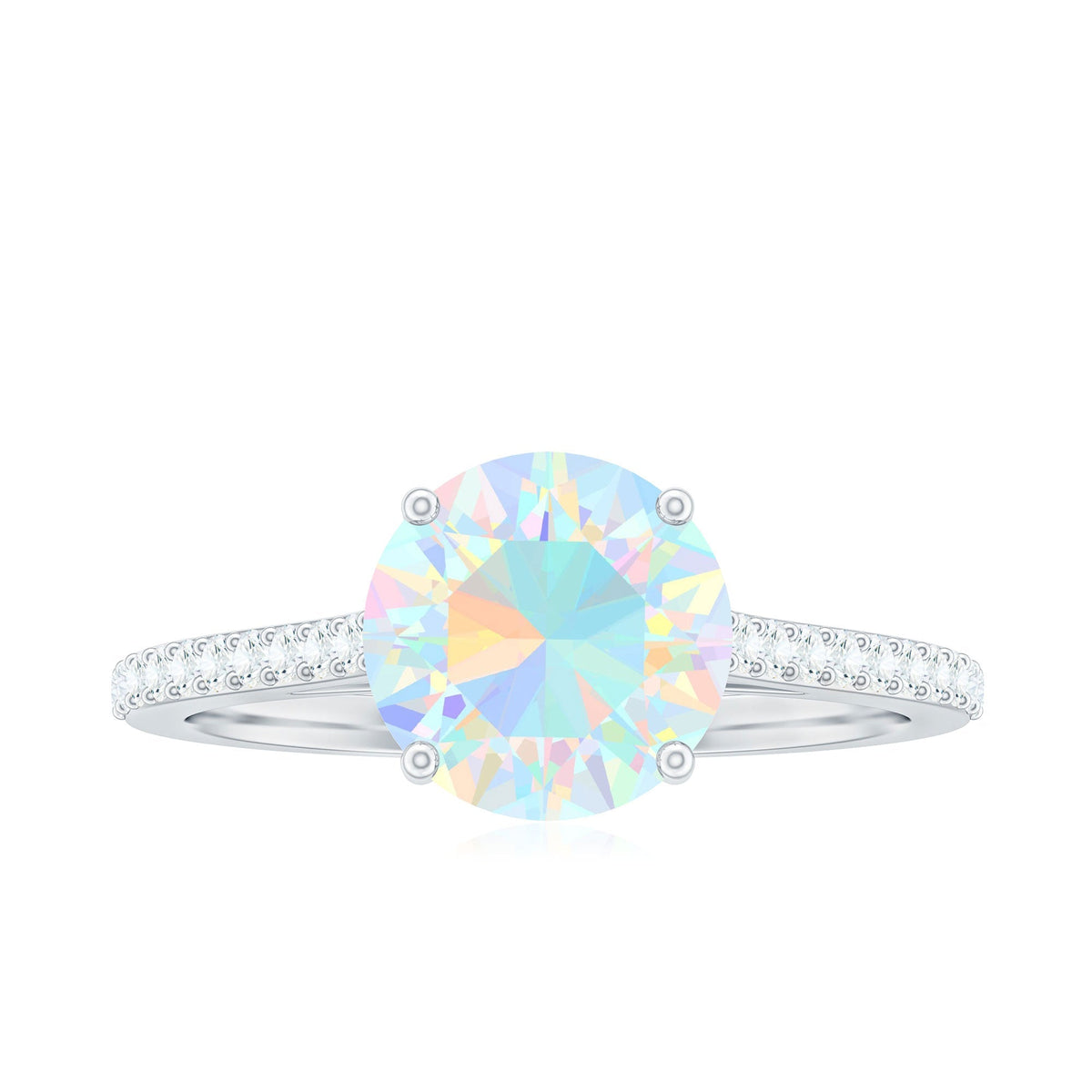 2 Carat Ethiopian Opal Diamond Engagement Ring with Certificate