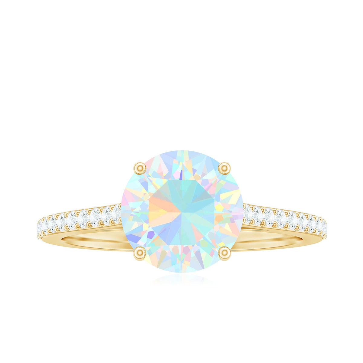 2 Carat Ethiopian Opal Diamond Engagement Ring with Certificate