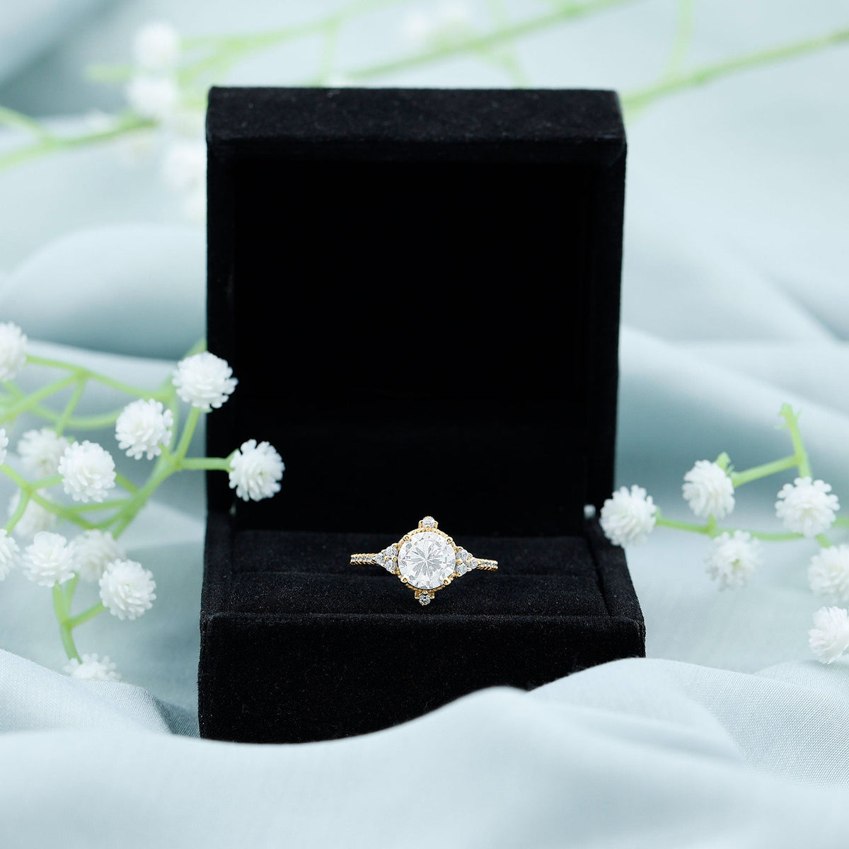 2 Carat Lab Grown Diamond Vintage Inspired Engagement Ring