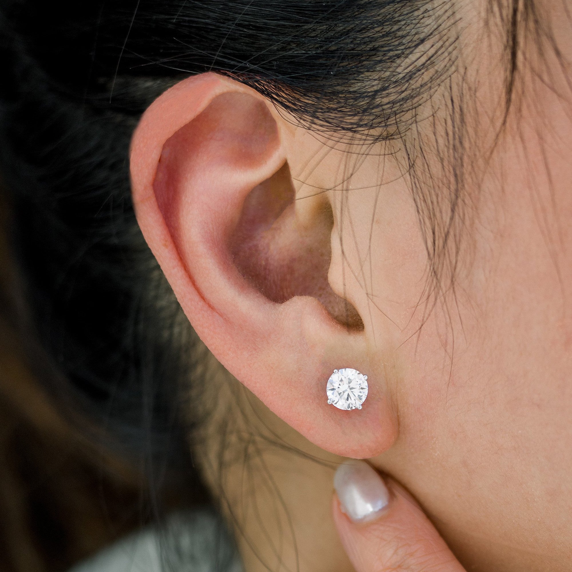 Moissanite Stud Earrings 2.5 CTW – 14K Yellow Gold | Handcrafted Fine Jewelry Studs