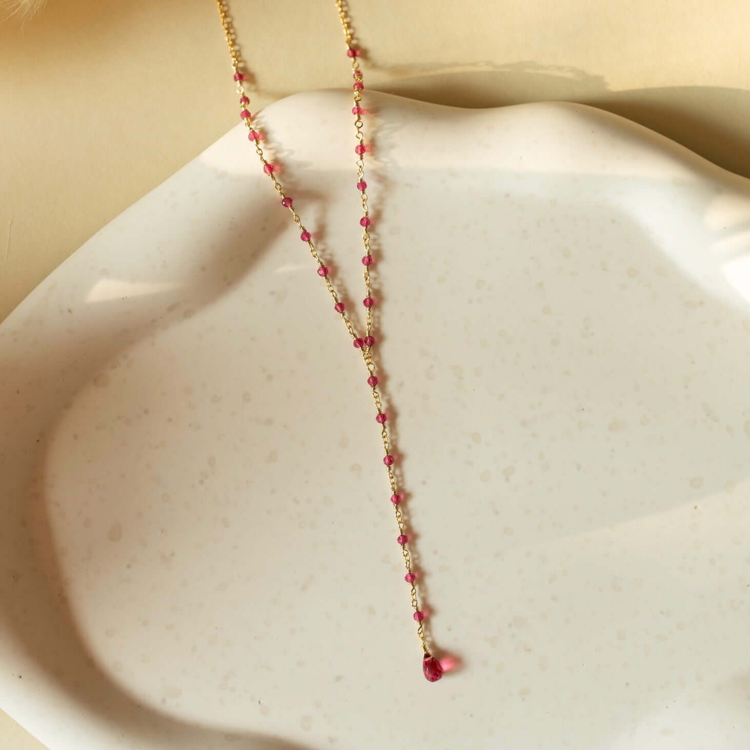 Green Onyx Necklace – Handmade 14k Gold Plated Adjustable Gemstone Chain