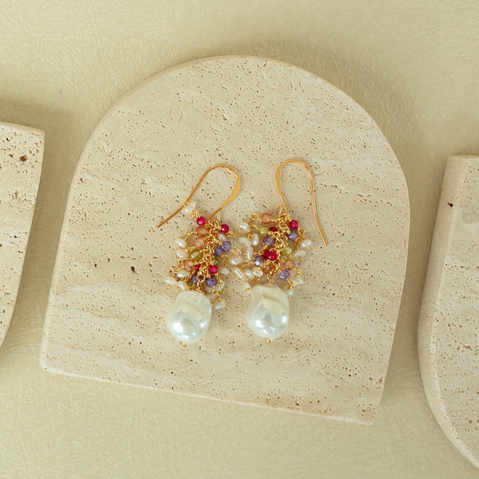 Pearl Gossamer Earrings – Handmade Gold Drop Earrings With Freshwater Pearl Elegance
