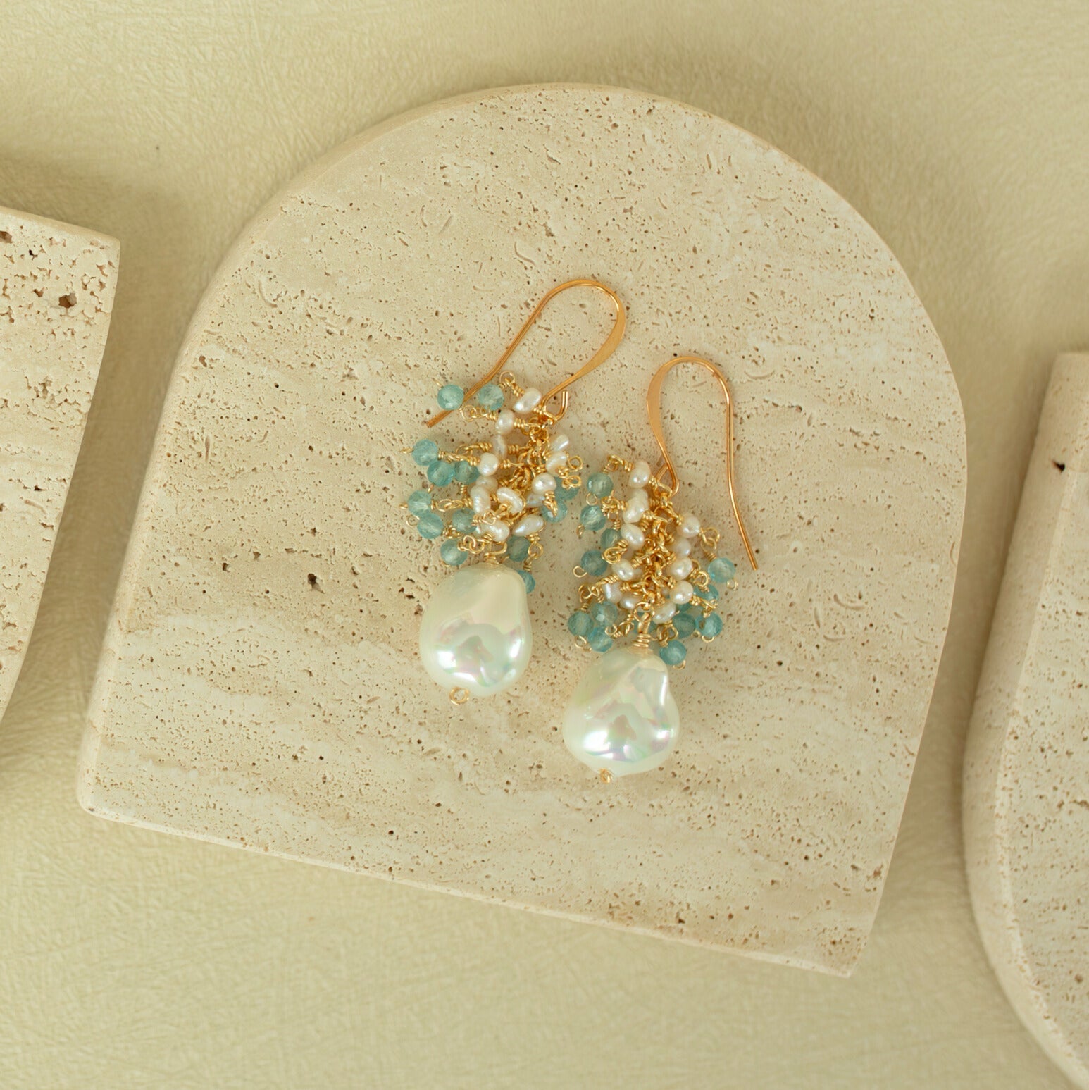 Pearl Gossamer Earrings – Handmade Gold Drop Earrings With Freshwater Pearl Elegance
