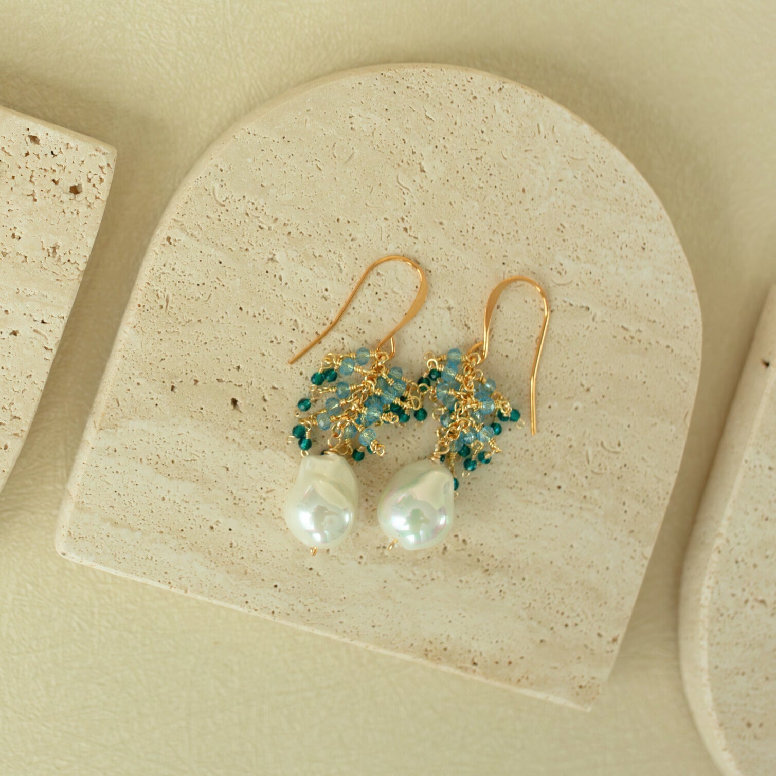 Pearl Gossamer Earrings – Handmade Gold Drop Earrings With Freshwater Pearl Elegance