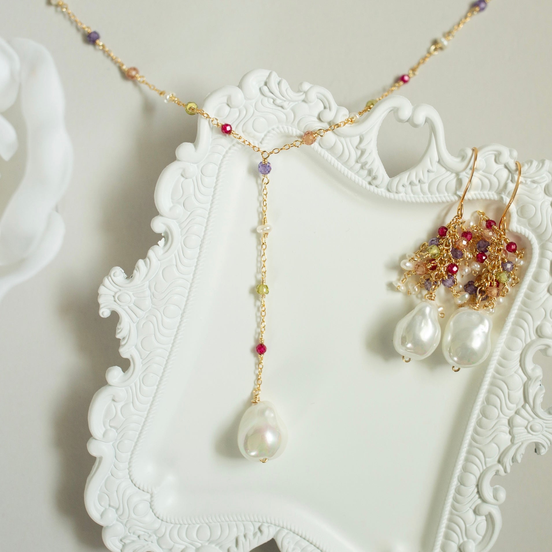 Pearl Gossamer Necklace – Handmade Freshwater Pearl Jewelry With Delicate Gold Chain