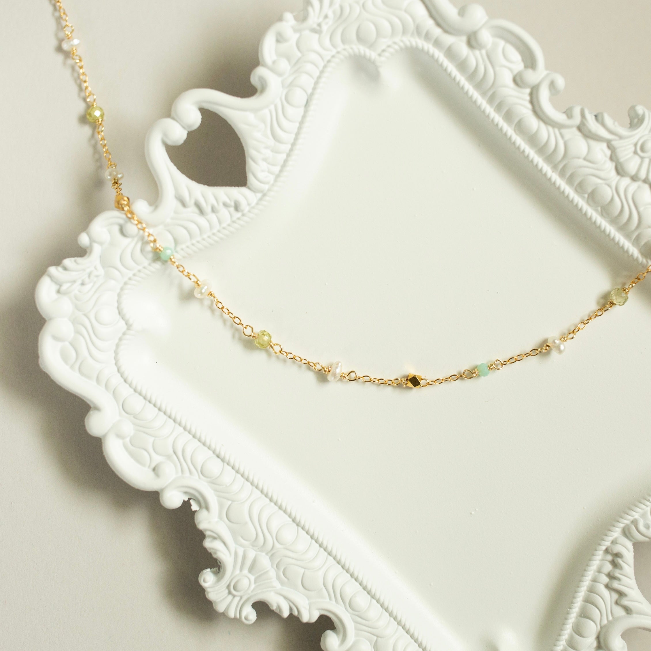 Gemstone Martini Chains – Handmade Cocktail Chain With Gold Plated Necklace & Adjustable Length