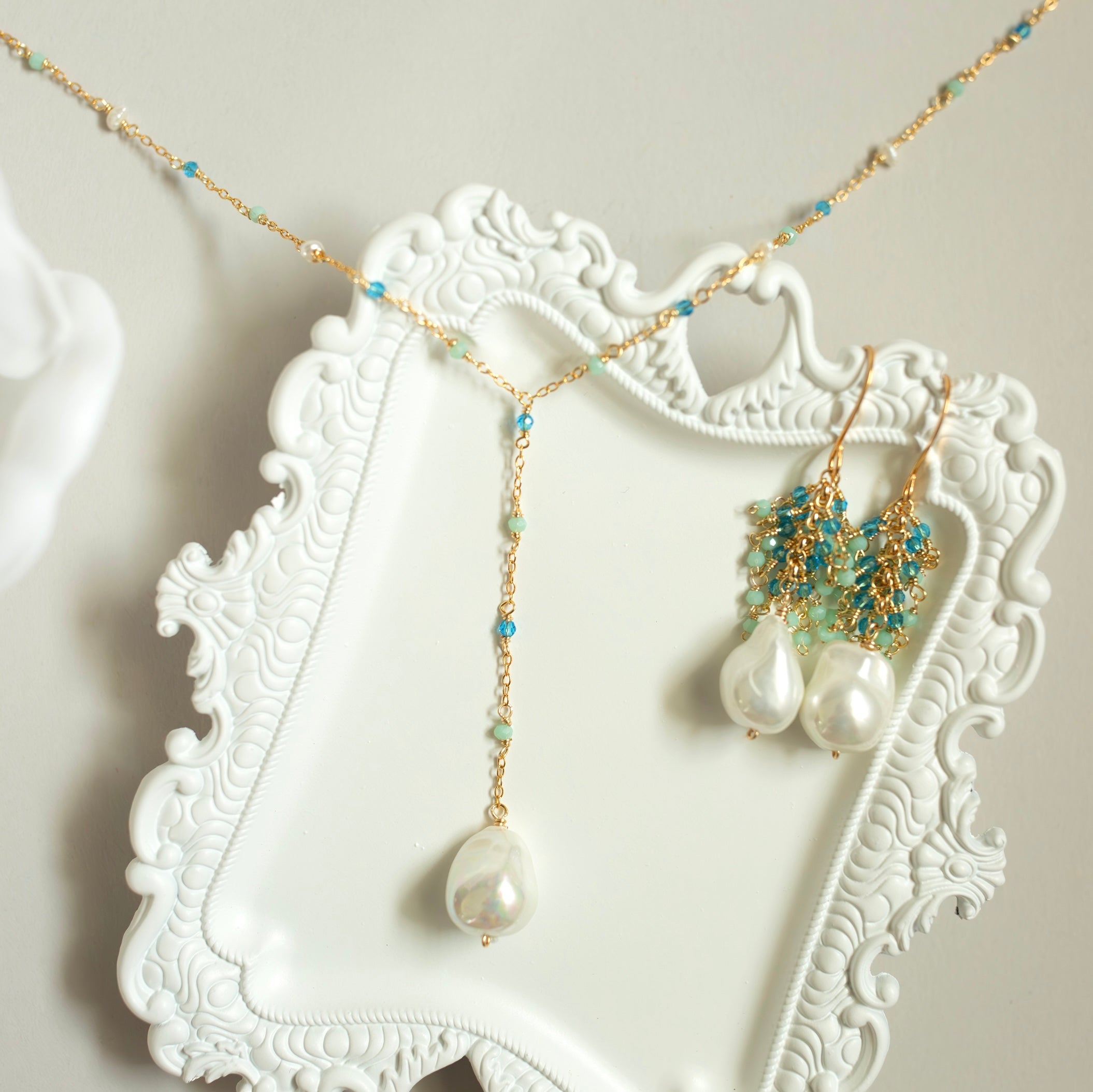 Pearl Gossamer Necklace – Handmade Freshwater Pearl Jewelry With Delicate Gold Chain